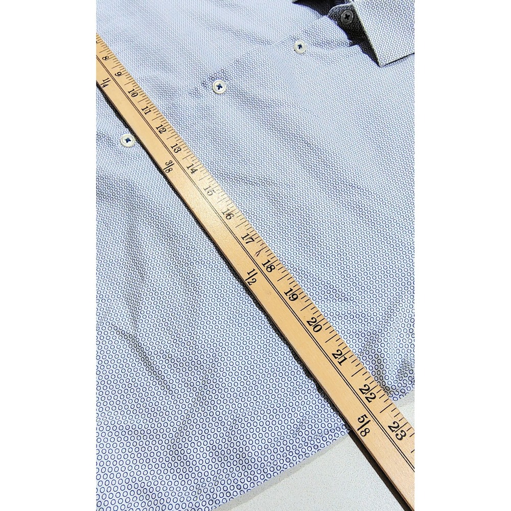 TM Lewin Men's 16-35 Long Sleeve Button Up Shirt Slim Blue Finest Cotton - Picture 7 of 10